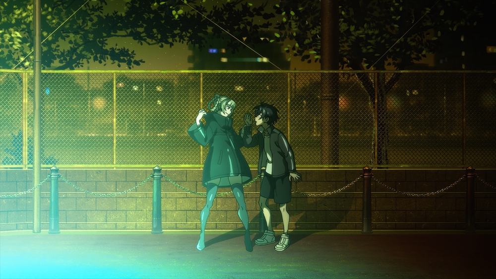 特別な夜ふかしをコウに教えるナズナ。